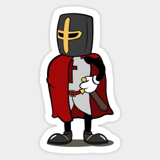 Teutonic Knight Cartoon (Player 2 colors, red) Sticker